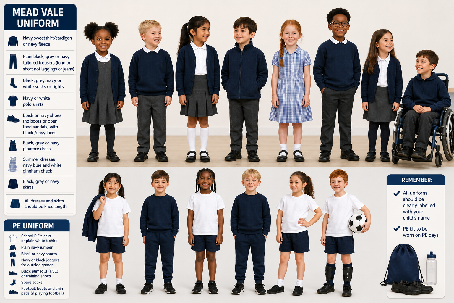AI generated depiction of Mead Vale school uniform